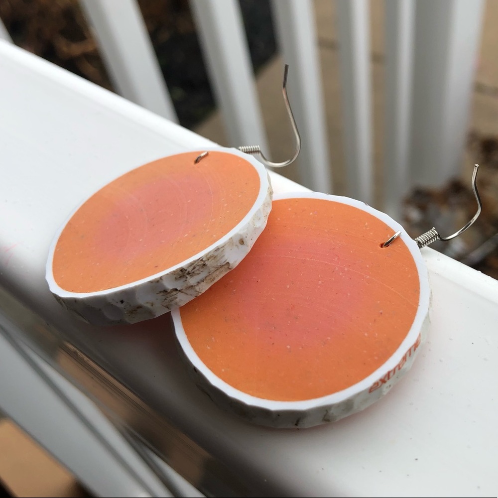 Orange golf ball earrings